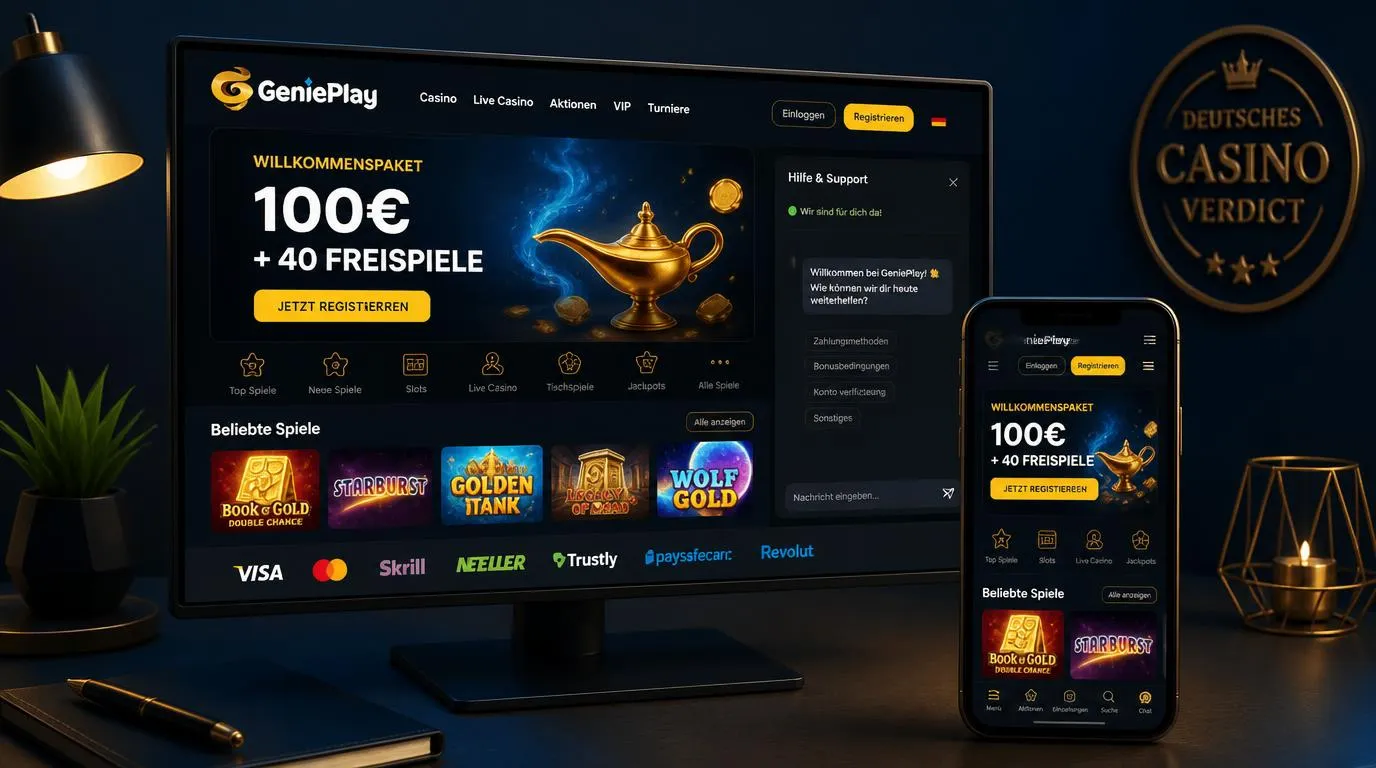 Casino-Oberfläche mit Willkommensangebot, Freispielen und schnellen Zahlungsoptionen auf Smartphone und Desktop
